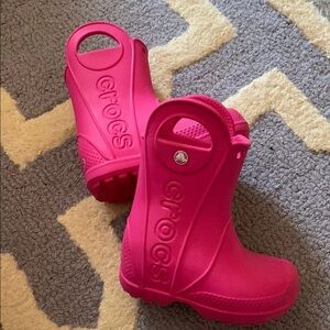 CROCS Pink Rain & Snow Boots Waterproof Design